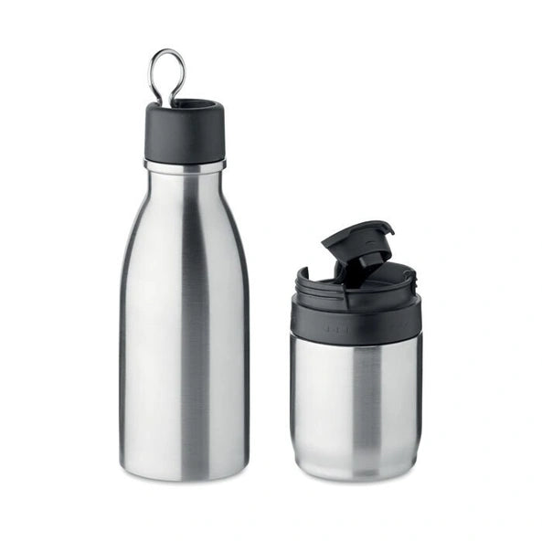 ATERA 2-in-1 Stainless Steel Insulated Bottle & Tumbler – Matt Silver