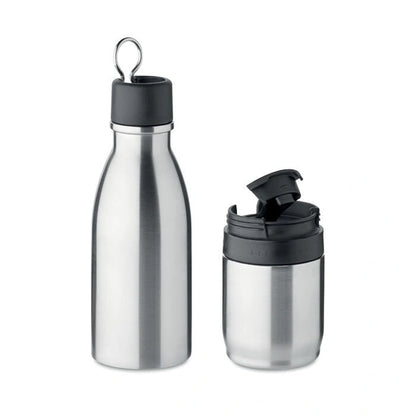 ATERA 2-in-1 Stainless Steel Insulated Bottle &amp; Tumbler – Matt Silver